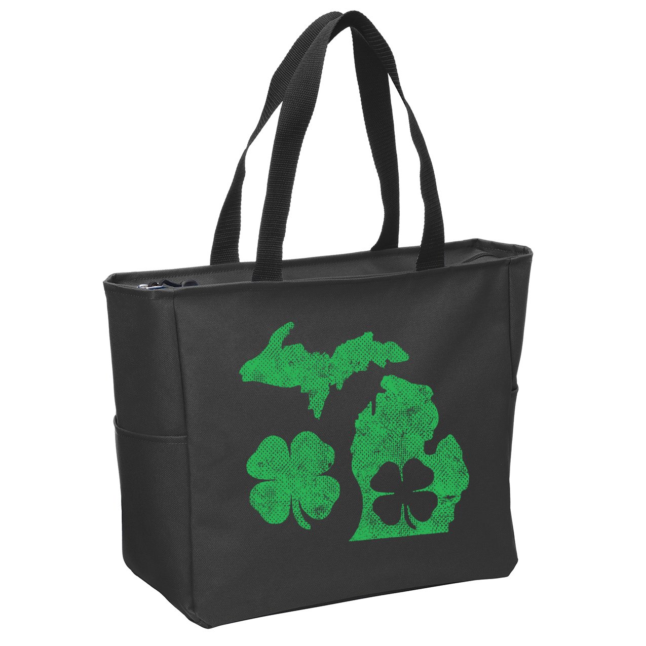 Michigan Irish Shamrock St Patricks Day Saint Paddys Zip Tote Bag