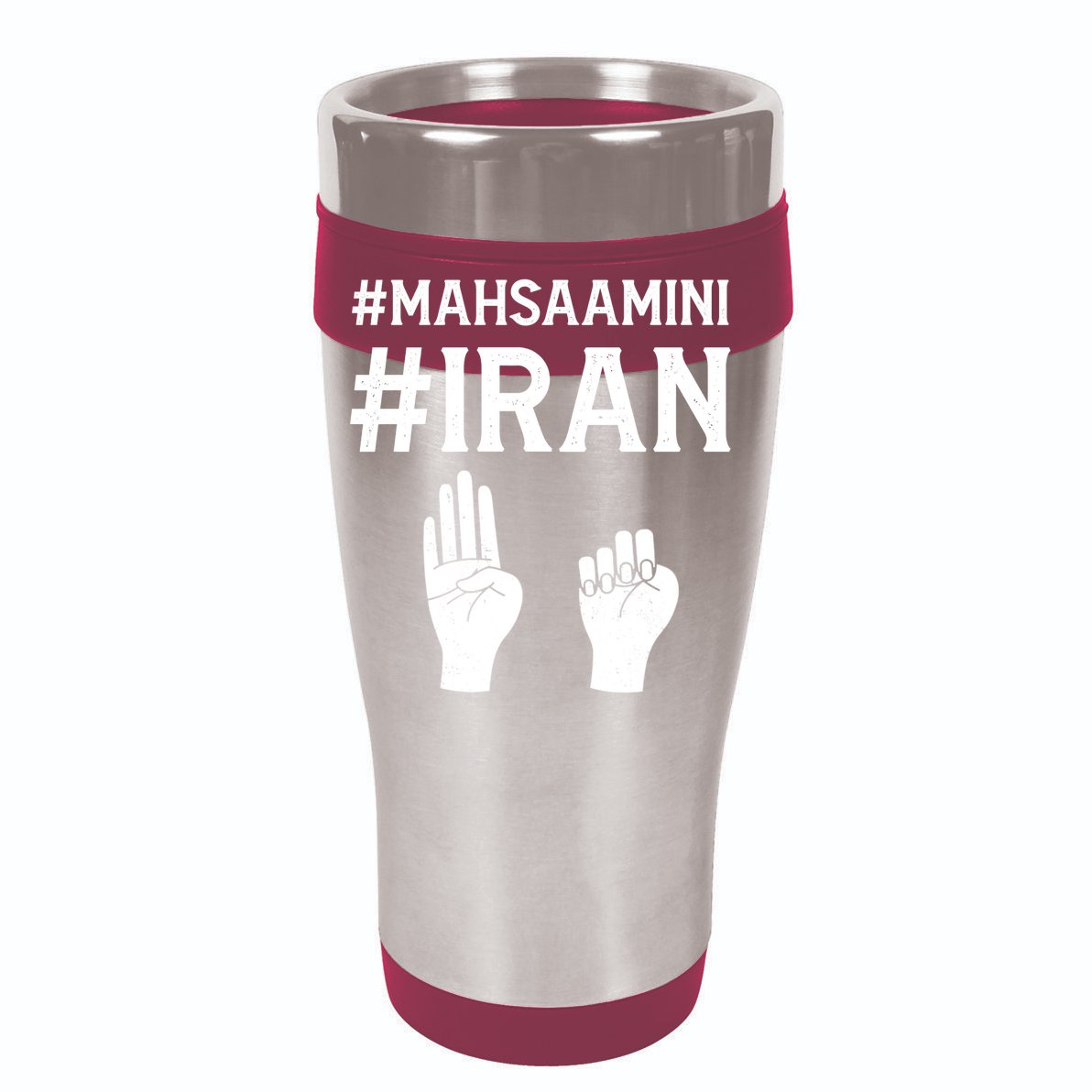 Mahsaamini Iran Symbol V-Neck T-Shirt