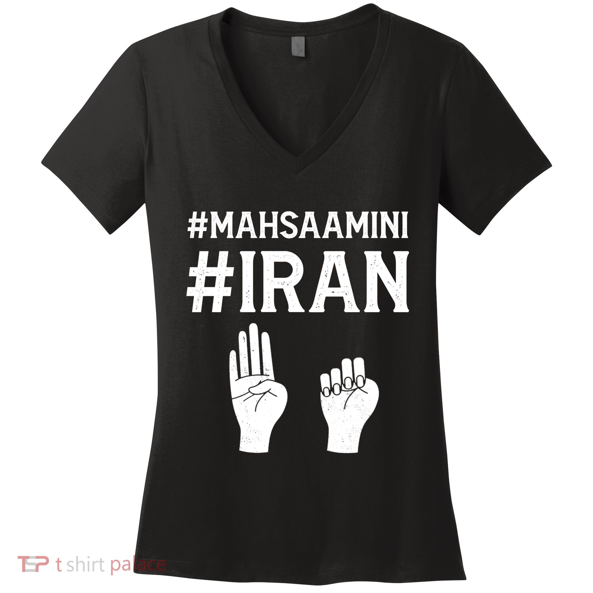 Mahsaamini Iran Symbol Women's V-Neck T-Shirt