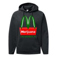 Marijuana IM Smokin It Funny Quote Performance Fleece Hoodie