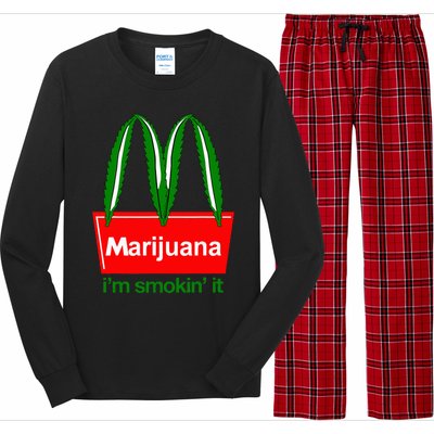 Marijuana IM Smokin It Funny Quote Long Sleeve Pajama Set