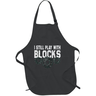 Mechanic I Still Play With Blocks Funny Full-Length Apron With Pockets