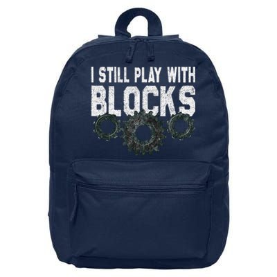 Mechanic I Still Play With Blocks Funny 16 in Basic Backpack