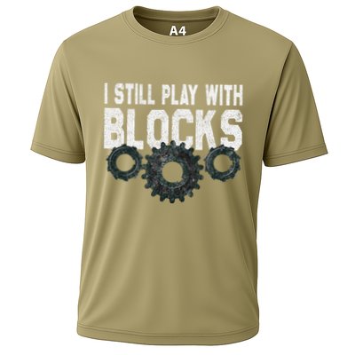 Mechanic I Still Play With Blocks Funny Cooling Performance Crew T-Shirt