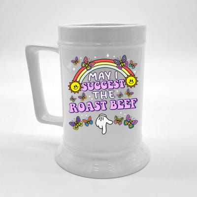 May I Suggest The Roast Beef Funny Embarrassing Adult Humor Gift Beer Stein