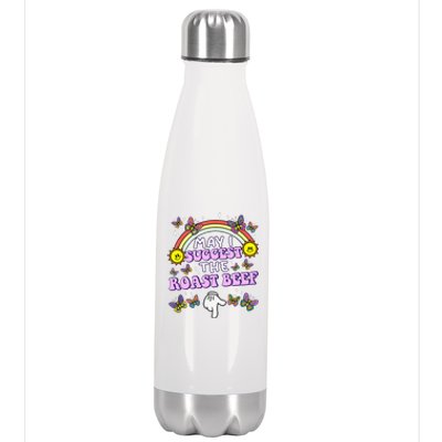 May I Suggest The Roast Beef Funny Embarrassing Adult Humor Gift Stainless Steel Insulated Water Bottle