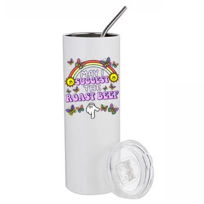 May I Suggest The Roast Beef Funny Embarrassing Adult Humor Gift Stainless Steel Tumbler