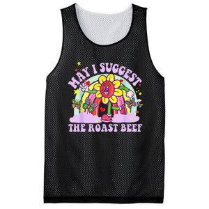 May I Suggest The Roast Beef Funny Embarrassing Adult Humor Mesh Reversible Basketball Jersey Tank