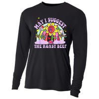 May I Suggest The Roast Beef Funny Embarrassing Adult Humor Cooling Performance Long Sleeve Crew