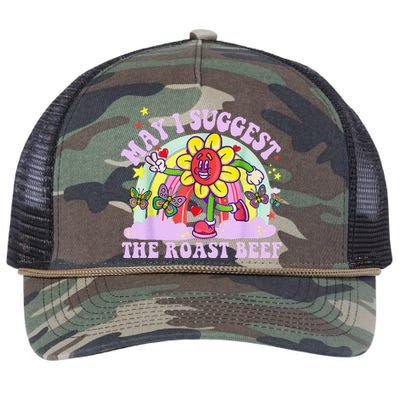 May I Suggest The Roast Beef Funny Embarrassing Adult Humor Retro Rope Trucker Hat Cap