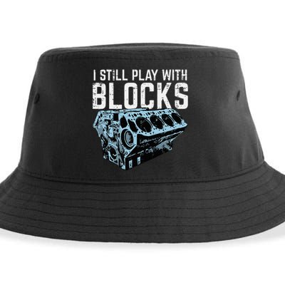 Mechanic I Still Play With Blocks Funny Car Engine Sustainable Bucket Hat