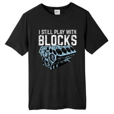 Mechanic I Still Play With Blocks Funny Car Engine Tall Fusion ChromaSoft Performance T-Shirt