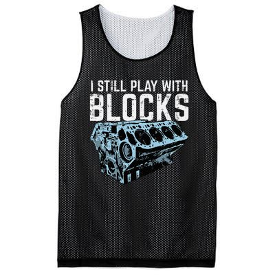 Mechanic I Still Play With Blocks Funny Car Engine Mesh Reversible Basketball Jersey Tank