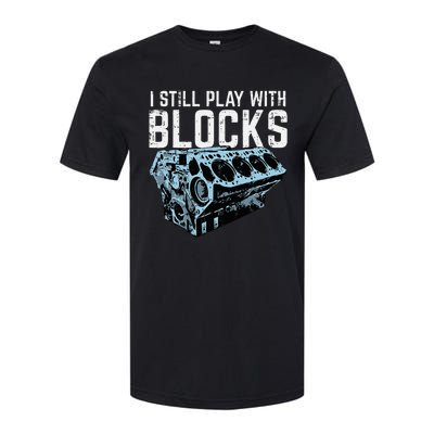 Mechanic I Still Play With Blocks Funny Car Engine Softstyle CVC T-Shirt