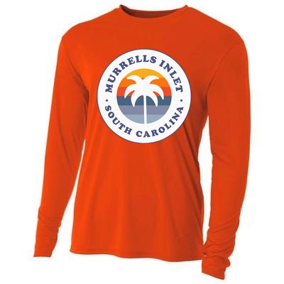 Murrells Inlet South Carolina Sc Retro Palm Tree Souvenir Cooling Performance Long Sleeve Crew