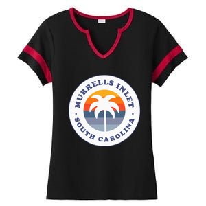 Murrells Inlet South Carolina Sc Retro Palm Tree Souvenir Ladies Halftime Notch Neck Tee