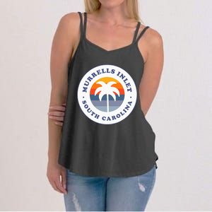 Murrells Inlet South Carolina Sc Retro Palm Tree Souvenir Women's Strappy Tank