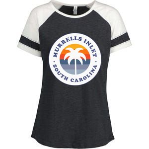 Murrells Inlet South Carolina Sc Retro Palm Tree Souvenir Enza Ladies Jersey Colorblock Tee