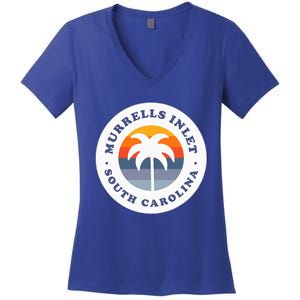 Murrells Inlet South Carolina Sc Retro Palm Tree Souvenir Women's V-Neck T-Shirt