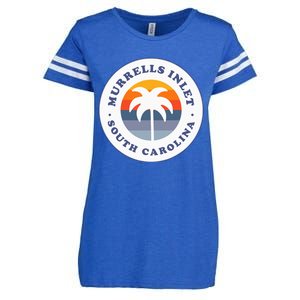 Murrells Inlet South Carolina Sc Retro Palm Tree Souvenir Enza Ladies Jersey Football T-Shirt