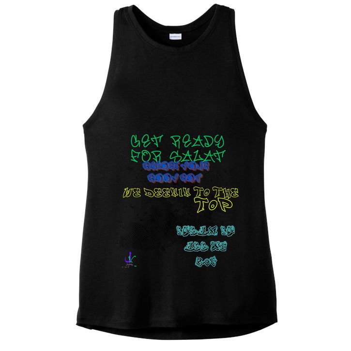 MUSLIM ISLAMIC SAYING GRAFFITI PAINT SPLATT RAMADAN Ladies PosiCharge Tri-Blend Wicking Tank