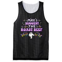 May I Suggest The Roast Beef Funny Embarrassing Adult Humor Mesh Reversible Basketball Jersey Tank