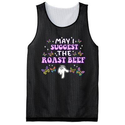 May I Suggest The Roast Beef Funny Embarrassing Adult Humor Mesh Reversible Basketball Jersey Tank