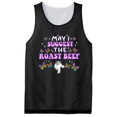 May I Suggest The Roast Beef Funny Embarrassing Adult Humor Mesh Reversible Basketball Jersey Tank