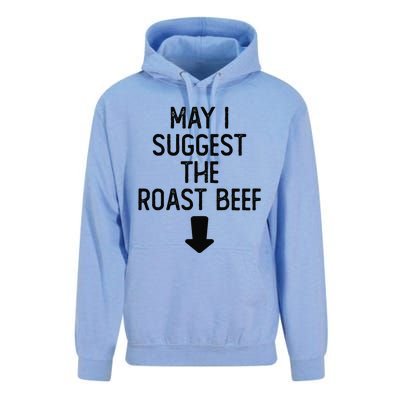 May I Suggest The Roast Beef Funny Embarrassing Adult Humor Unisex Surf Hoodie