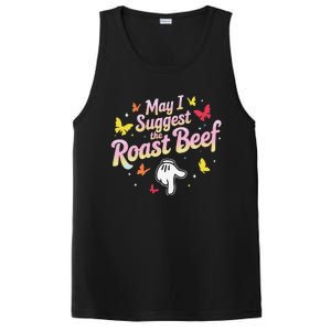 May I Suggest The Roast Beef Funny Food Lovers Retro Rainbow PosiCharge Competitor Tank