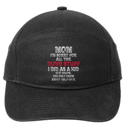 Mom IM Sorry For All The Dumb Stuff I Did As Funny 7-Panel Snapback Hat