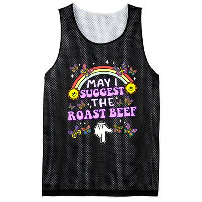 May I Suggest The Roast Beef Funny Embarrassing Adult Humor Mesh Reversible Basketball Jersey Tank