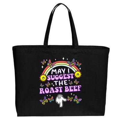 May I Suggest The Roast Beef Funny Embarrassing Adult Humor Cotton Canvas Jumbo Tote