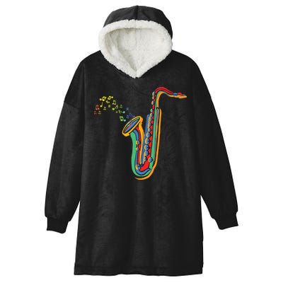 Musical Instrument Saxophone Player Gift Saxophone Hooded Wearable Blanket
