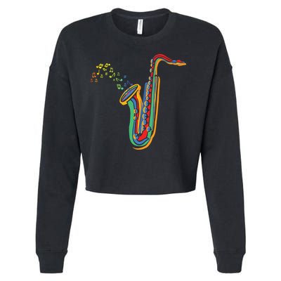 Musical Instrument Saxophone Player Gift Saxophone Cropped Pullover Crew