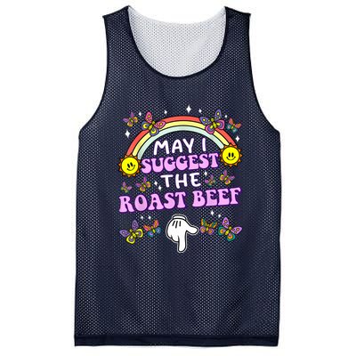 May I Suggest The Roast Beef Funny Embarrassing Adult Humor Mesh Reversible Basketball Jersey Tank