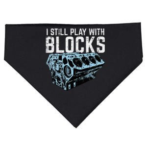 Mechanic I Still Play With Blocks Funny Car Engine USA-Made Doggie Bandana