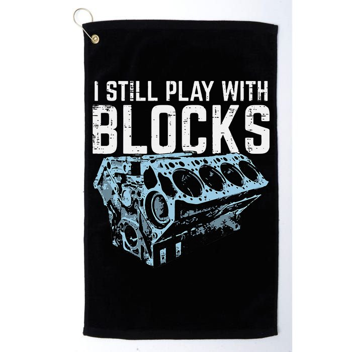Mechanic I Still Play With Blocks Funny Car Engine Golf Towel