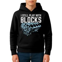 Mechanic I Still Play With Blocks Funny Car Engine Kids Hoodie