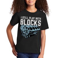 Mechanic I Still Play With Blocks Funny Car Engine Kids T-Shirt