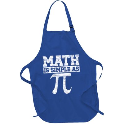 Math Is Simple As Pi Math Teacher Happy Pi Day Lover Cute Gift Full-Length Apron With Pockets