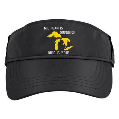 Michigan Is Superior Ohio Is Erie Adult Drive Performance Visor