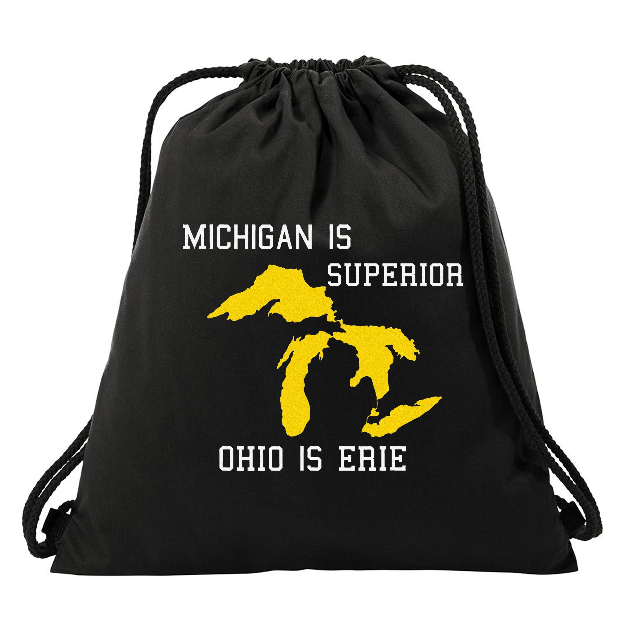 Michigan Is Superior Ohio Is Erie Drawstring Bag
