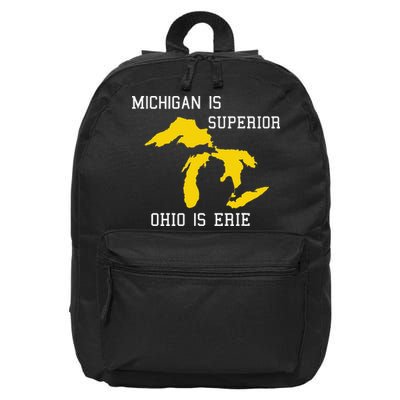 Michigan Is Superior Ohio Is Erie 16 in Basic Backpack