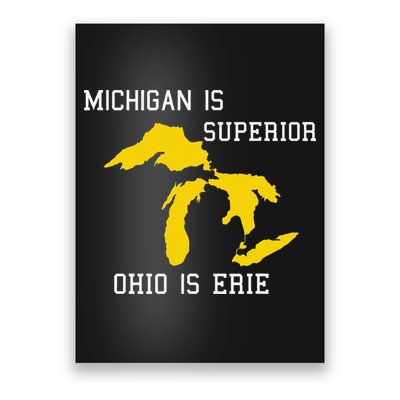 Michigan Is Superior Ohio Is Erie Poster