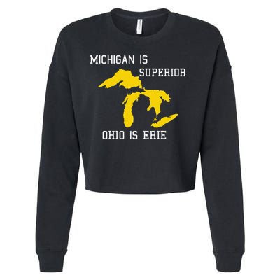Michigan Is Superior Ohio Is Erie Cropped Pullover Crew