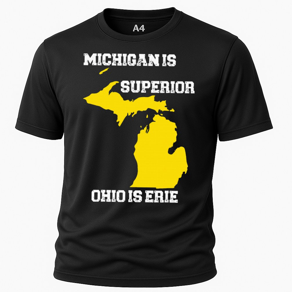 Michigan Is Superior Ohio Is Erie Funny Michigan Map Performance Shirt