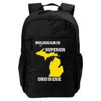 Michigan Is Superior Ohio Is Erie Funny Michigan Map Backpack