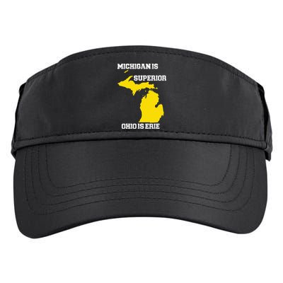 Michigan Is Superior Ohio Is Erie Funny Michigan Map Adult Drive Performance Visor