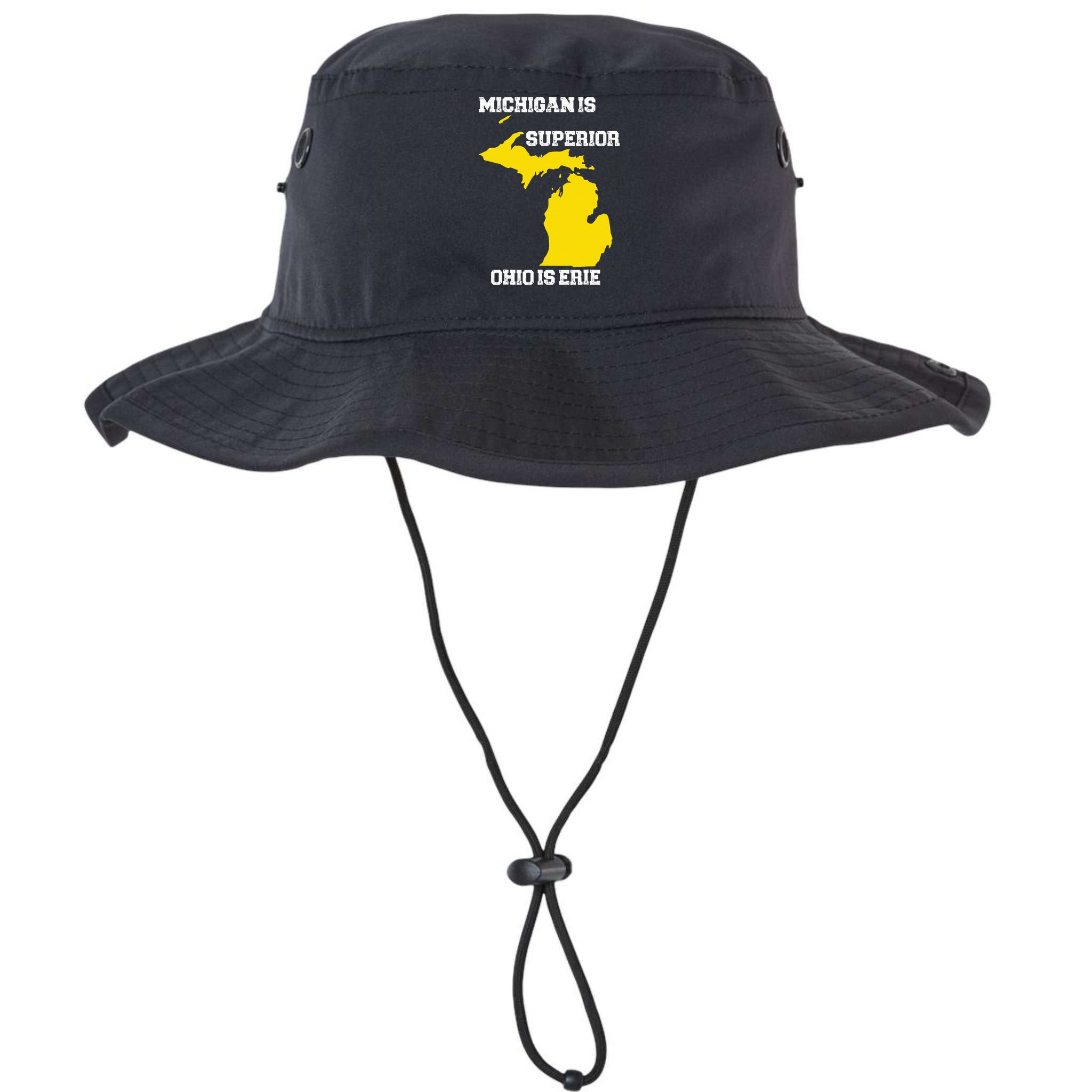 Michigan Is Superior Ohio Is Erie Funny Michigan Map Bucket Hat